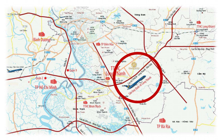 sơ đồ kết nối huyện long thành đồng nai