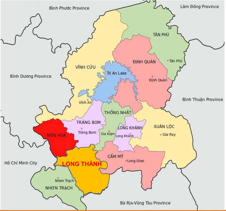 bản đồ giới thiệu tỉnh Đồng Nai