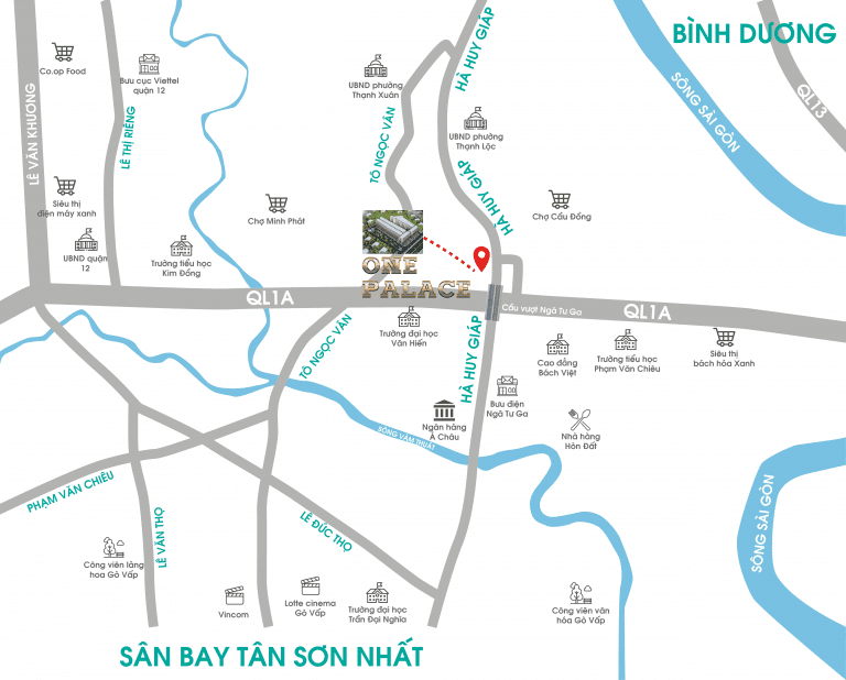 vị trí dự án one palace quận 12