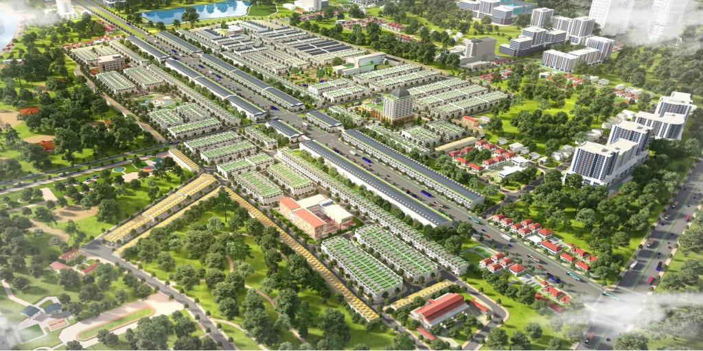 phối cảnh nhìn từ trên cao dự án phúc hưng golden