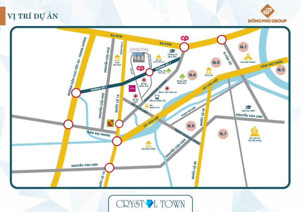 vị trí dự án nhà phố crystal town tân bình