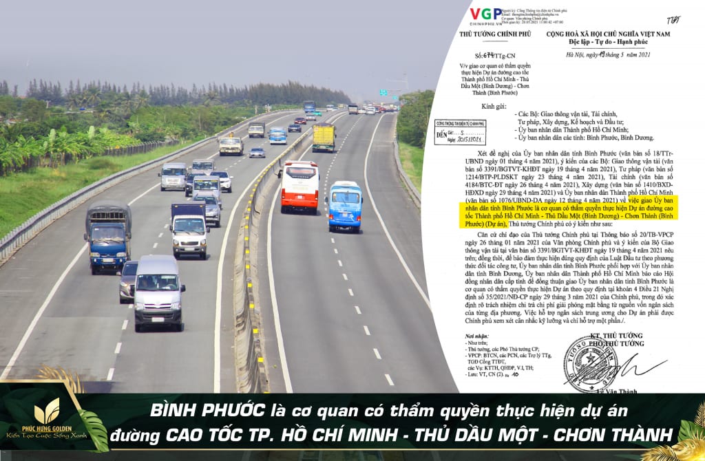 thống nhất Bình Phước làm cao tốc chơn thành - tp.hcm