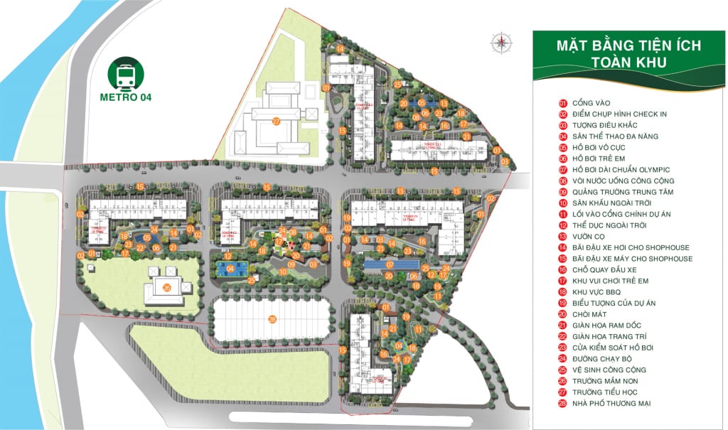 mặt bằng tiện ích toàn khu picity high park