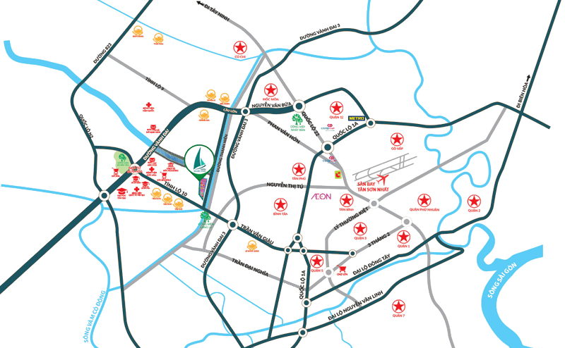 vị trí dự án dragon pearl đức hòa long an